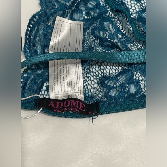 Sz XL Acidlove  Womens Lingerie 2 Piece Lace Babydoll Sexy V Neck Bra and Panty - Picture 6 of 6